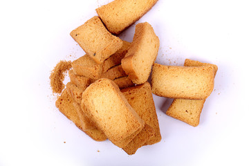 crispy rusk on white