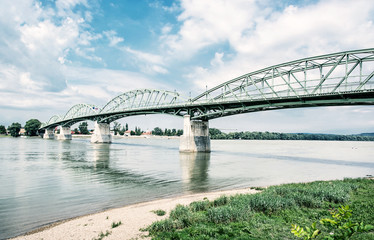 Maria Valeria bridge from Esztergom to Sturovo, retro filter