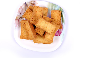 crispy rusk on white
