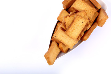 crispy rusk on white