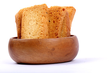crispy rusk on white