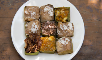 Thai desserts in white dish