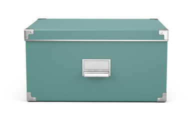 Storage box with nameplete isolated on white background - 3d rendering