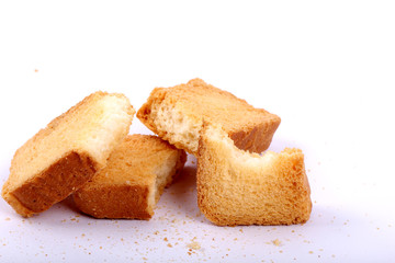 crispy rusk on white