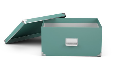 Open Storage box isolated on white background - 3d rendering