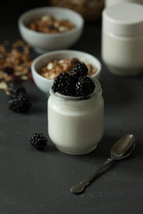  Homemade yogurt with blackberries