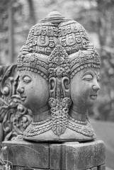 Stone carving Stucco Women Antiques based on the Hindu belief. In ancient Cambodia, Thailand, Indonesia and Laos.