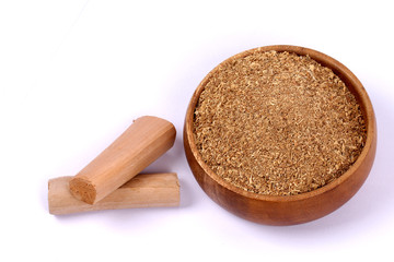 Chandan or sandalwood, sandalwood sticks, perfume, selective focus