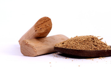 Chandan or sandalwood, sandalwood sticks, perfume, selective focus
