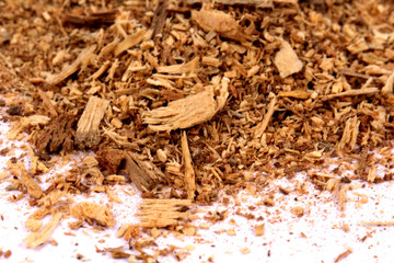 Chandan or sandalwood, sandalwood sticks, perfume, selective focus