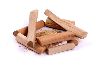 Chandan or sandalwood, sandalwood sticks, perfume, selective focus