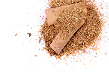 Chandan or sandalwood, sandalwood sticks, perfume, selective focus