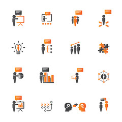 business training icon set