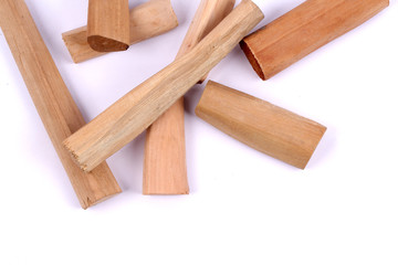 Chandan or sandalwood, sandalwood sticks, perfume, selective focus