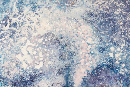 Abstract water beams in motion. Oil painting.