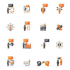 business training icon set