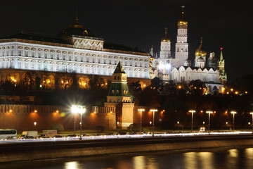 Fototapeta na wymiar Moscow Kremlin panorama, view from Zaryadye park, Russia