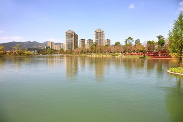 Kunming Waterfall Park in Kunming, China became the largest waterfall park in Asia