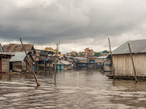 Floating houses in Belen, Iquitos
