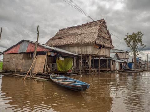 Floating houses in Belen, Iquitos