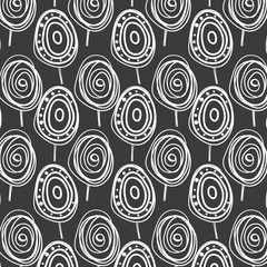 Scandinavian doodle monochrome forest pattern