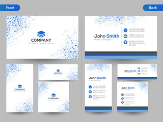 Horizontal business card with front and back presentation.