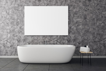 Naklejka na ściany i meble Bathroom interior with banner