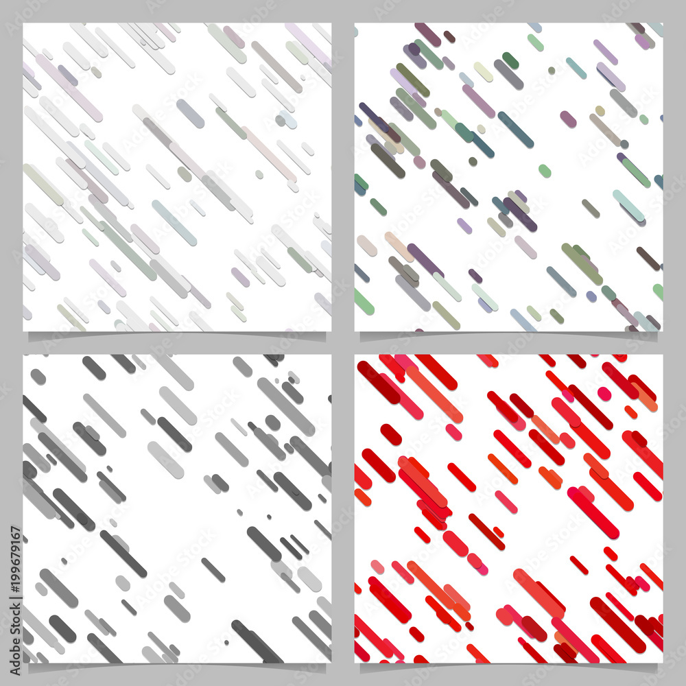 Poster colored abstract chaotic diagonal stripe pattern background set