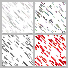 Colored abstract chaotic diagonal stripe pattern background set