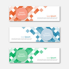 Set of abstract design banner template.
