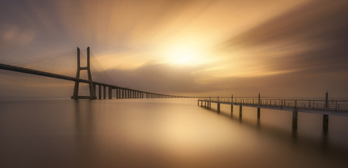 Light over bridge