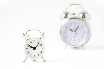Classic bell alarm clocks, 10 o'clock