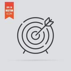 Target icon in flat style isolated on grey background.