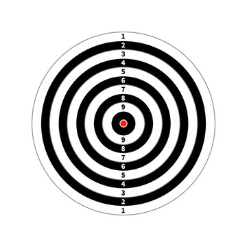 Score target for shooting practice on white