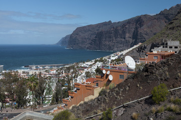 City in Atlantic ocean, coast of Tenerife, Tenerife, Canary Islands, Spain
