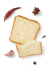 sliced bread isolated on white