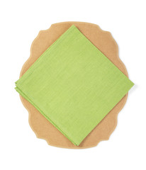 Obraz premium napkin at cutting board isolated on white