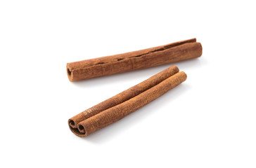 cinnamon stick on white background