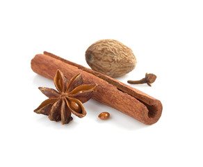 spices on white background