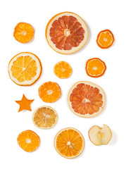 dried fruit on white background