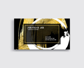 Black, White and Gold Business Card Template.