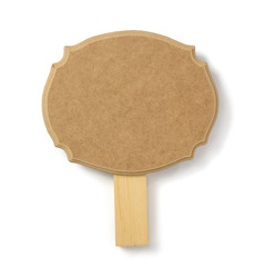 wooden sign board isolated on white