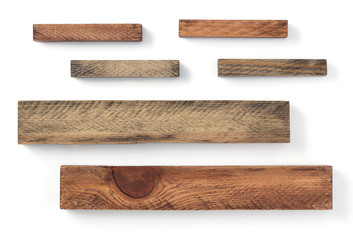 wooden plank board on white