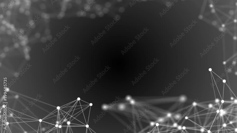Poster frame of lines and points. element of the cluster. depth of field. pleasantly moving in space elemen
