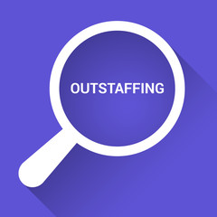 3864258 Finance Concept: Magnifying Optical Glass With Words Outstaffing