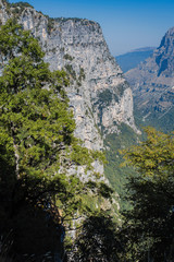 gorge of Vikos in Greece. Zagoria region.  National park of Pindus mountain. Greece. Epirus