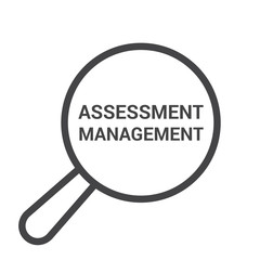 Business Concept: Magnifying Optical Glass With Words Assessment Management