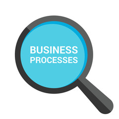 Business Concept: Magnifying Optical Glass With Words Business Processes