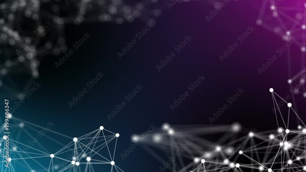 Poster frame of lines and points. element of the cluster. depth of field. pleasantly moving in space elemen