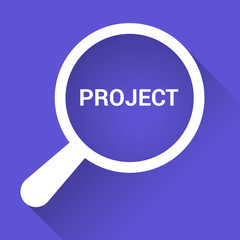 Business Concept: Magnifying Optical Glass With Words Project